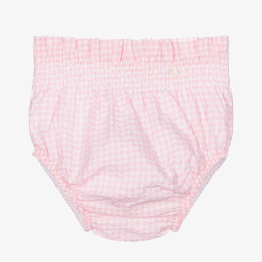 Wedoble-Baby Girls Pink Cotton Bloomer Shorts | Childrensalon Outlet