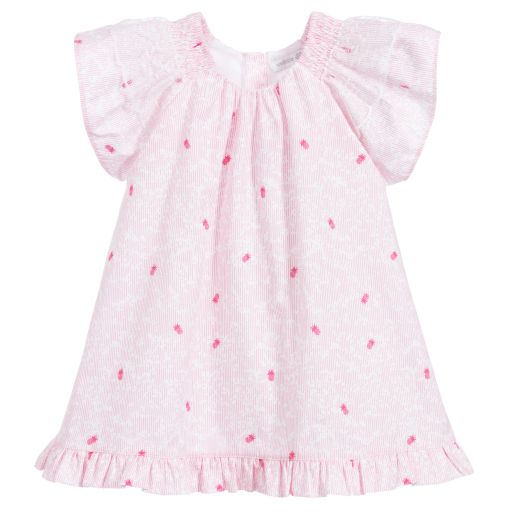 Wedoble-Baby Girls Pink Cotton Dress | Childrensalon Outlet
