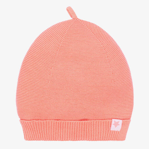 Wedoble-Baby Girls Pink Cotton Knit Hat | Childrensalon Outlet