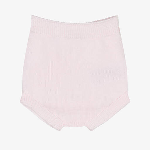 Wedoble-Baby Girls Pink Cotton Knit Shorts | Childrensalon Outlet