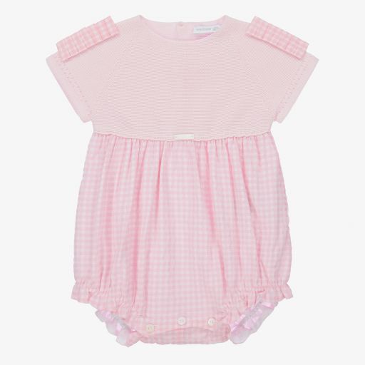 Wedoble-Baby Girls Pink Cotton Shortie | Childrensalon Outlet