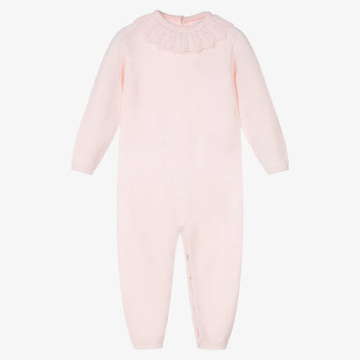 Wedoble-Baby Girls Pink Wool Knit Romper | Childrensalon Outlet