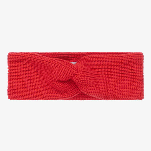 Wedoble-Baby Girls Red Cotton Knit Headband | Childrensalon Outlet