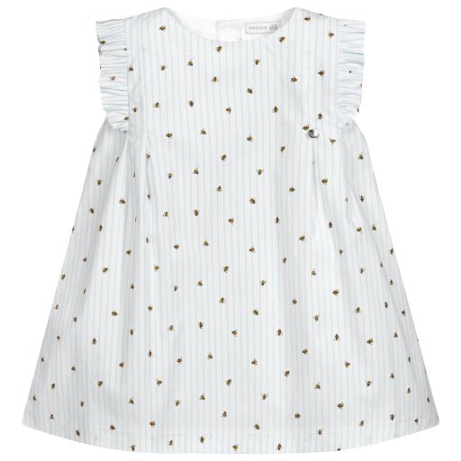 Wedoble-Baby Girls White Cotton Dress | Childrensalon Outlet