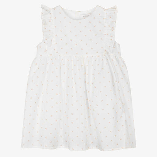 Wedoble-Baby Girls White Cotton Dress | Childrensalon Outlet