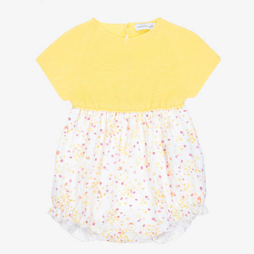Wedoble-Baby Girls Yellow Cotton Shortie | Childrensalon Outlet