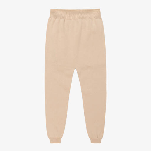 Wedoble-Beige Organic Cotton Knit Trousers | Childrensalon Outlet
