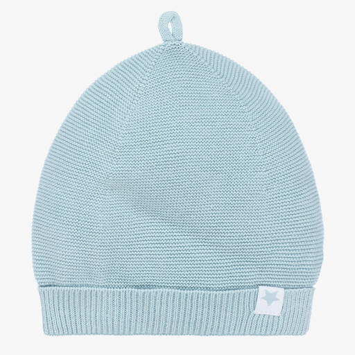 Wedoble-Blue Cotton Knit Baby Hat | Childrensalon Outlet