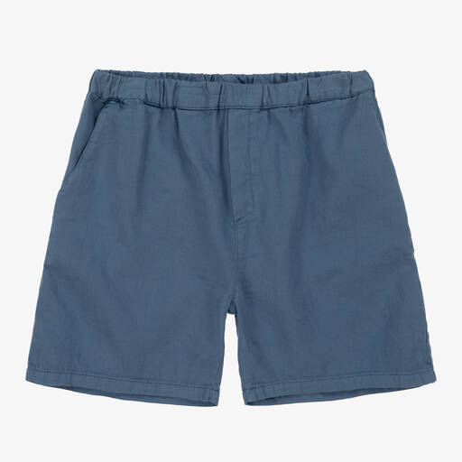 Wedoble-Boys Blue Organic Cotton Shorts | Childrensalon Outlet
