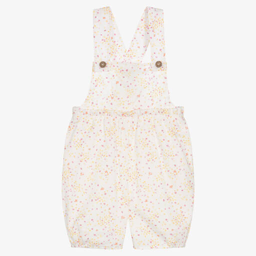 Wedoble-Girls Floral Print Cotton Dungaree Shorts | Childrensalon Outlet