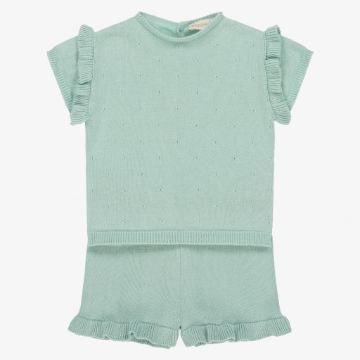 Wedoble-Зеленый вязаный топ и шорты для девочек | Childrensalon Outlet