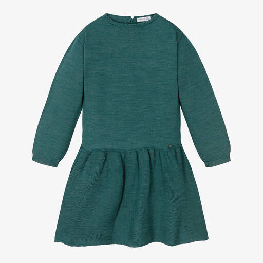 Wedoble-Girls Green Wool Knit Dress | Childrensalon Outlet
