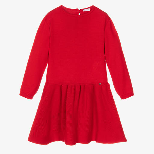 Wedoble-Girls Red Wool Knit Dress | Childrensalon Outlet