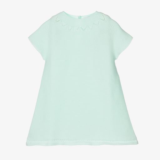 Wedoble-Green Cotton Knit Baby Dress | Childrensalon Outlet