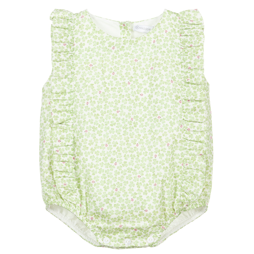 Wedoble-Green & Ivory Cotton Shortie  | Childrensalon Outlet