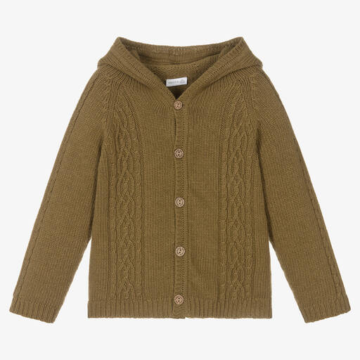 Wedoble-Grüne Strickjacke mit Kapuze | Childrensalon Outlet