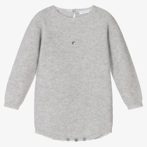 Wedoble-Grey Cashmere Knit Baby Shortie | Childrensalon Outlet