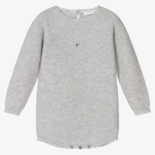 Wedoble-Grey Pure Cashmere Knit Baby Shortie | Childrensalon Outlet
