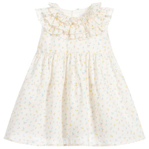 Wedoble-Ivory Floral Cotton Baby Dress | Childrensalon Outlet