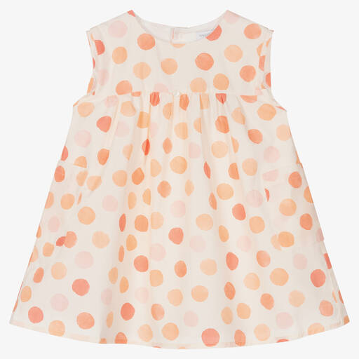 Wedoble-Ivory & Pink Cotton Dress | Childrensalon Outlet