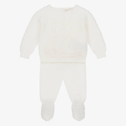 Wedoble-Ivory Wool 2 Piece Babygrow | Childrensalon Outlet