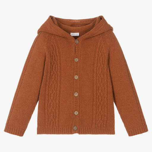 Wedoble-Orange Strickjacke mit Kapuze | Childrensalon Outlet