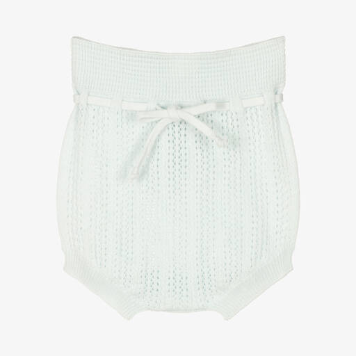 Wedoble-Pale Blue Cotton Knit Bloomer Shorts | Childrensalon Outlet
