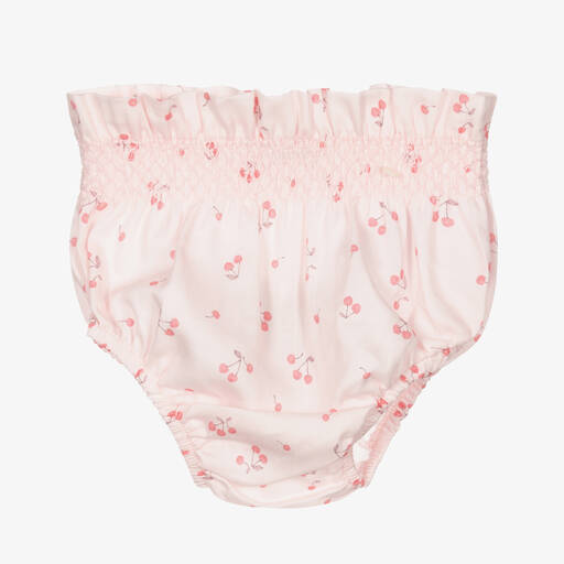 Wedoble-Pink Cotton Baby Bloomer Shorts | Childrensalon Outlet