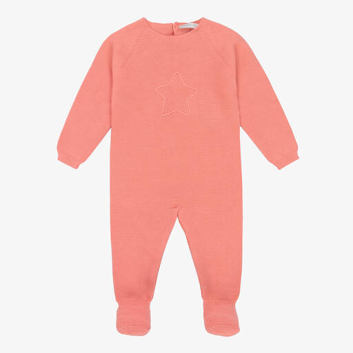 Wedoble-Pink Cotton Knit Babygrow | Childrensalon Outlet