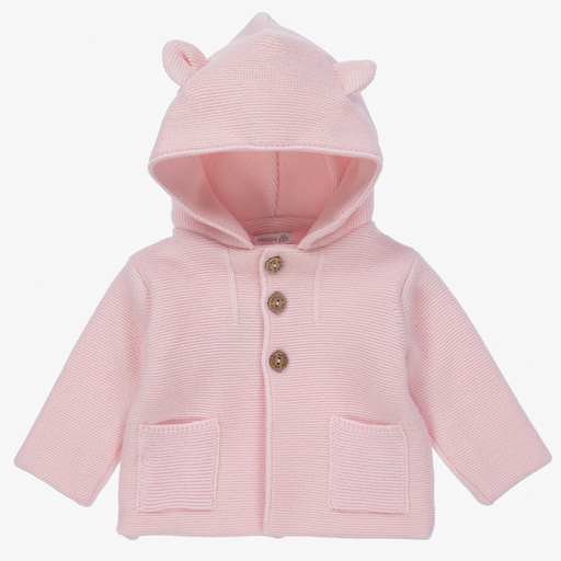 Wedoble-Pink Knitted Wool Cardigan | Childrensalon Outlet