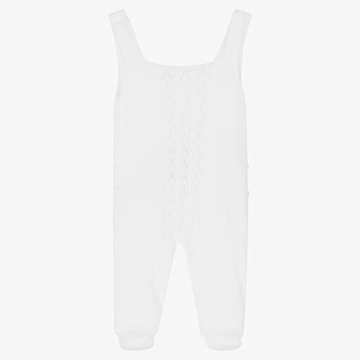 Wedoble-White Cotton Knit Babysuit | Childrensalon Outlet