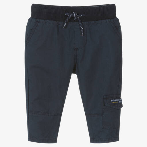 Week-end à la mer-Baby Boys Navy Blue Trousers | Childrensalon Outlet