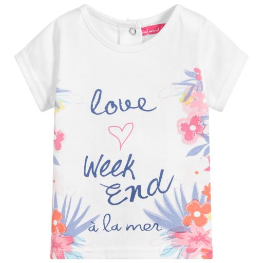 Week-end à la mer-Baby Girls Cotton T-Shirt | Childrensalon Outlet