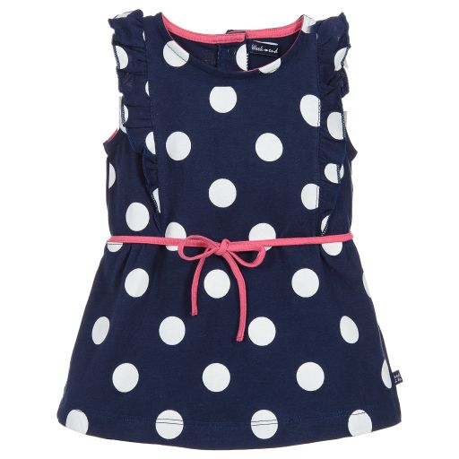 Week-end à la mer-Baby Girls Dotty Cotton Dress | Childrensalon Outlet