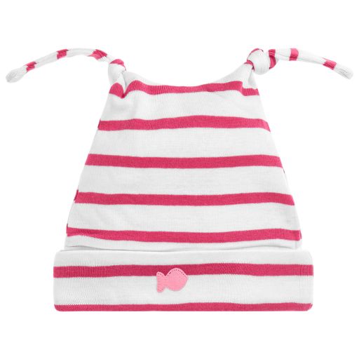 Week-end à la mer-Baby Girls Pink Striped Hat | Childrensalon Outlet