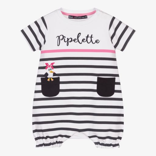 Week-end à la mer-Baby Girls Striped Shortie  | Childrensalon Outlet