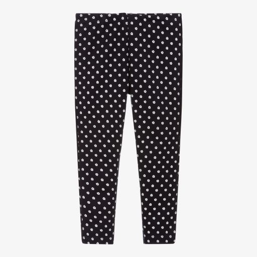 Week-end à la mer-Blue Floral Cotton Leggings | Childrensalon Outlet