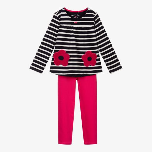 Week-end à la mer-Blue & Pink Leggings Set | Childrensalon Outlet