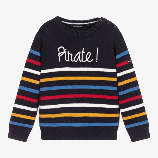 Week-end à la mer-Синий джемпер в полоску Pirate | Childrensalon Outlet