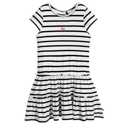 Week-end à la mer-فستان قطن مقلم لون كحلي و أبيض | Childrensalon Outlet