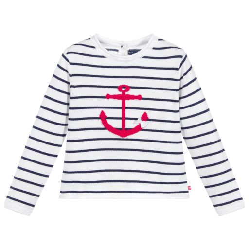 Week-end à la mer-Blue & White Striped Sweater | Childrensalon Outlet
