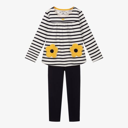 Week-end à la mer-Set mit Leggings in Blau und Gelb | Childrensalon Outlet