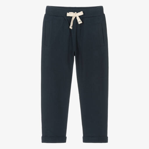 Week-end à la mer-Boys Blue Cotton Joggers | Childrensalon Outlet