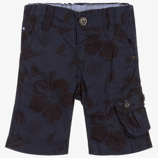Week-end à la mer-Boys Blue Cotton Shorts | Childrensalon Outlet