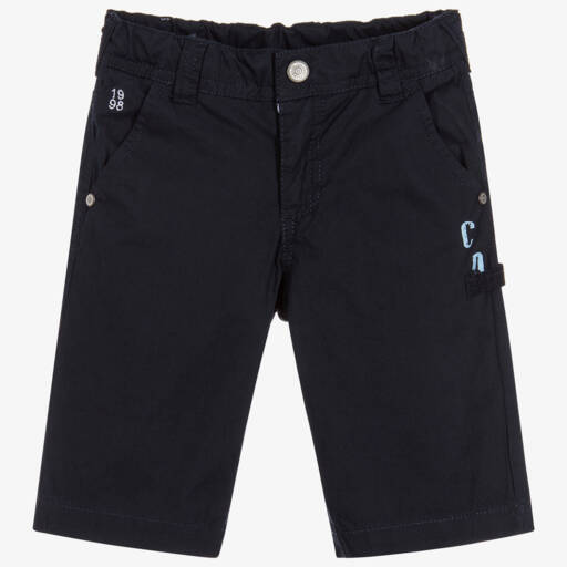 Week-end à la mer-Boys Blue Cotton Shorts | Childrensalon Outlet