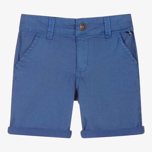 Week-end à la mer-Boys Blue Cotton Shorts | Childrensalon Outlet