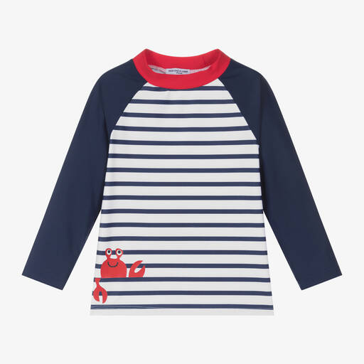 Week-end à la mer-Boys Blue Stripe Sun Protective Top (UPF50+) | Childrensalon Outlet