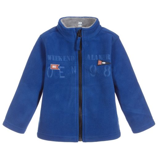 Week-end à la mer-Boys Blue Zip-Up Fleece Top | Childrensalon Outlet