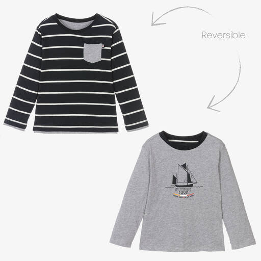 Week-end à la mer-Graues Wendeoberteil für Jungen | Childrensalon Outlet