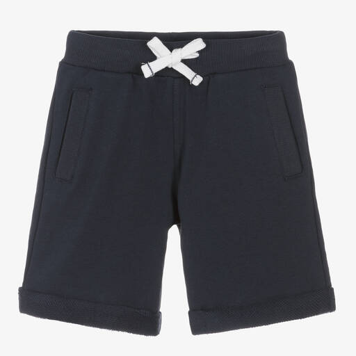 Week-end à la mer-Boys Navy Blue Cotton Jersey Shorts | Childrensalon Outlet